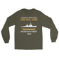 USS John Paul Jones (DDG-53) 1995 MAIDEN DEPLOYMENT Long Sleeve T-Shirt – front view, military green