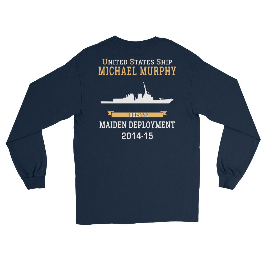 USS Michael Murphy (DDG-112) 2014-15 MAIDEN DEPLOYMENT Long Sleeve T-Shirt – back view, navy