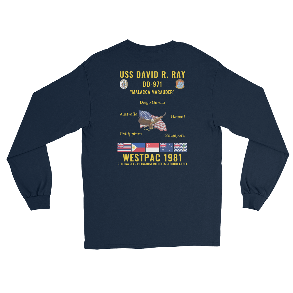 USS David R. Ray (DD-971) 1981 Long Sleeve Cruise Shirt