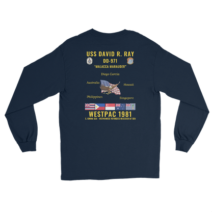 USS David R. Ray (DD-971) 1981 Long Sleeve Cruise Shirt
