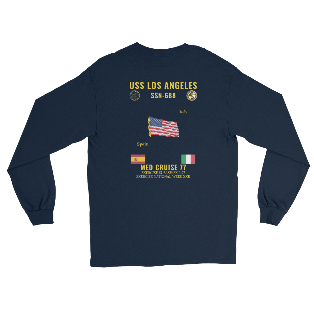 USS Los Angeles (SSN-688) 1977 Med Long Sleeve Cruise Shirt