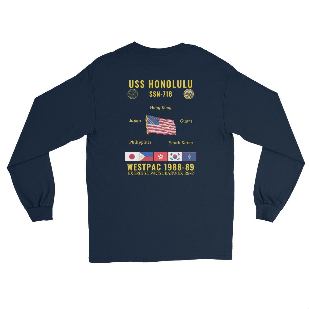 USS Honolulu (SSN-718) 1988-89 WestPac Long Sleeve Cruise Shirt