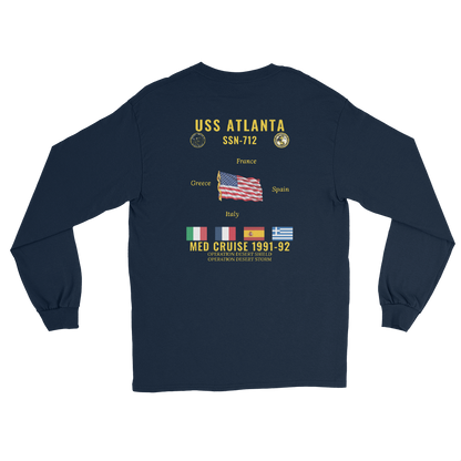 USS Atlanta (SSN-712) 1991-92 Med Long Sleeve Cruise Shirt