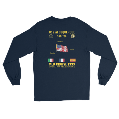 USS Albuquerque (SSN-706) 1999 Med Long Sleeve Cruise Shirt