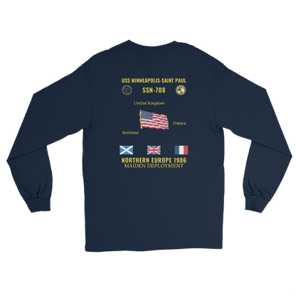 USS Minneapolis-Saint Paul (SSN-708) 1986 Northern Europe Long Sleeve Cruise Shirt
