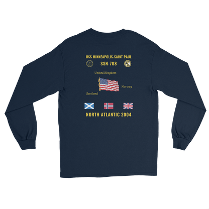 USS Minneapolis-Saint Paul (SSN-708) 2004 North Atlantic Long Sleeve Cruise Shirt