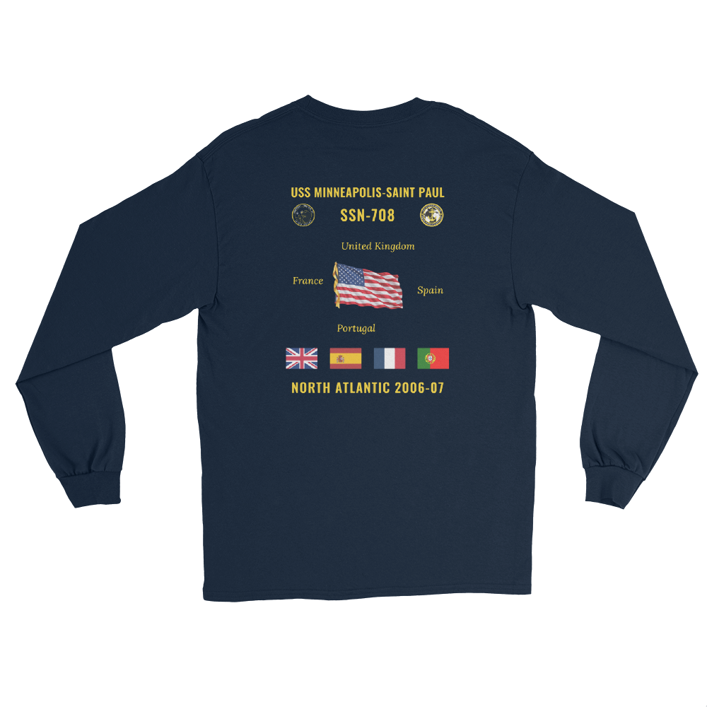 USS Minneapolis-Saint Paul (SSN-708) 2006-07 North Atlantic Long Sleeve Cruise Shirt