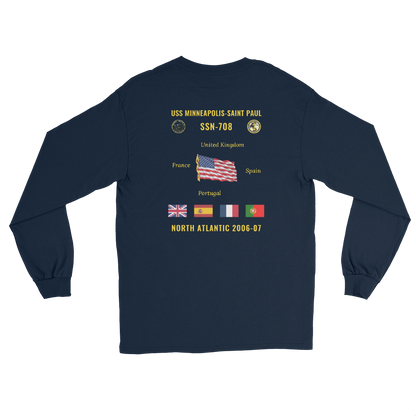 USS Minneapolis-Saint Paul (SSN-708) 2006-07 North Atlantic Long Sleeve Cruise Shirt