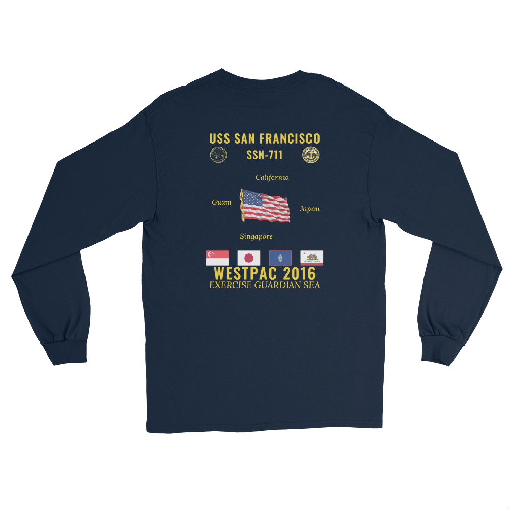 USS San Francisco (SSN-711) 2016 WestPac Long Sleeve Cruise Shirt