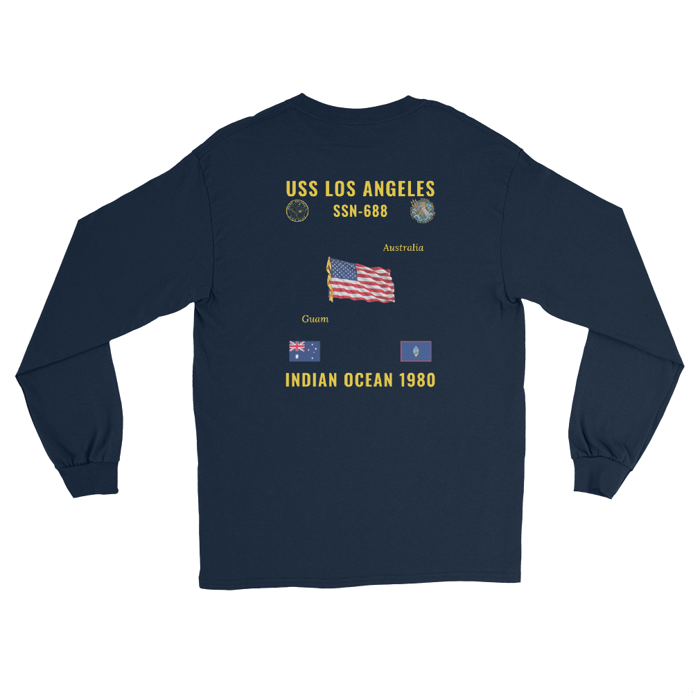 USS Los Angeles (SSN-688) 1980 Indian Ocean Long Sleeve Cruise Shirt