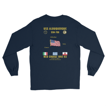 USS Albuquerque (SSN-706) 1992-93 Med Long Sleeve Cruise Shirt