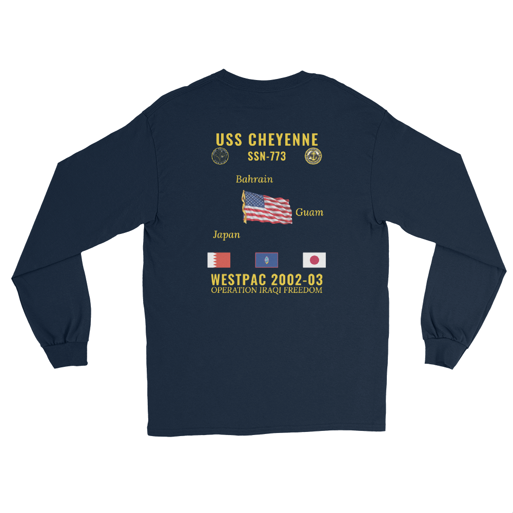 USS Cheyenne (SSN-773) 2002-03 WestPac Long Sleeve Cruise Shirt