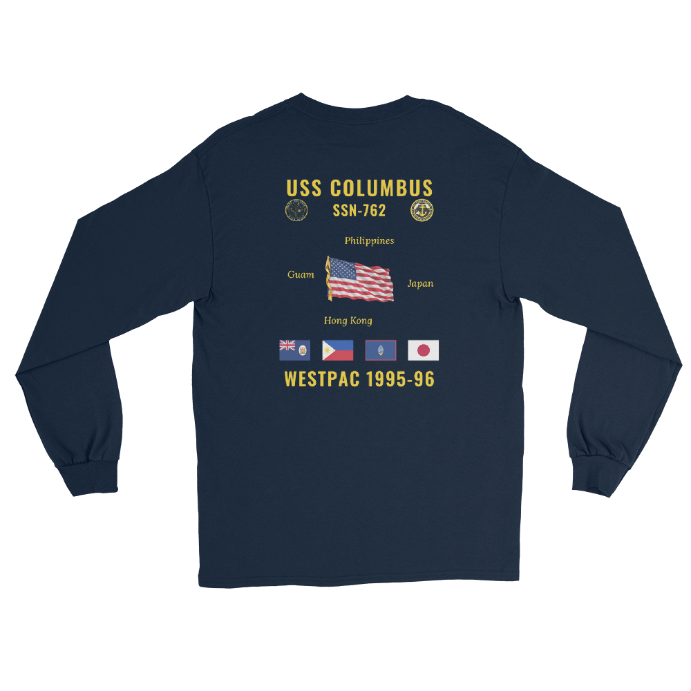 USS Columbus (SSN-762) 1995-96 WestPac Long Sleeve Cruise Shirt
