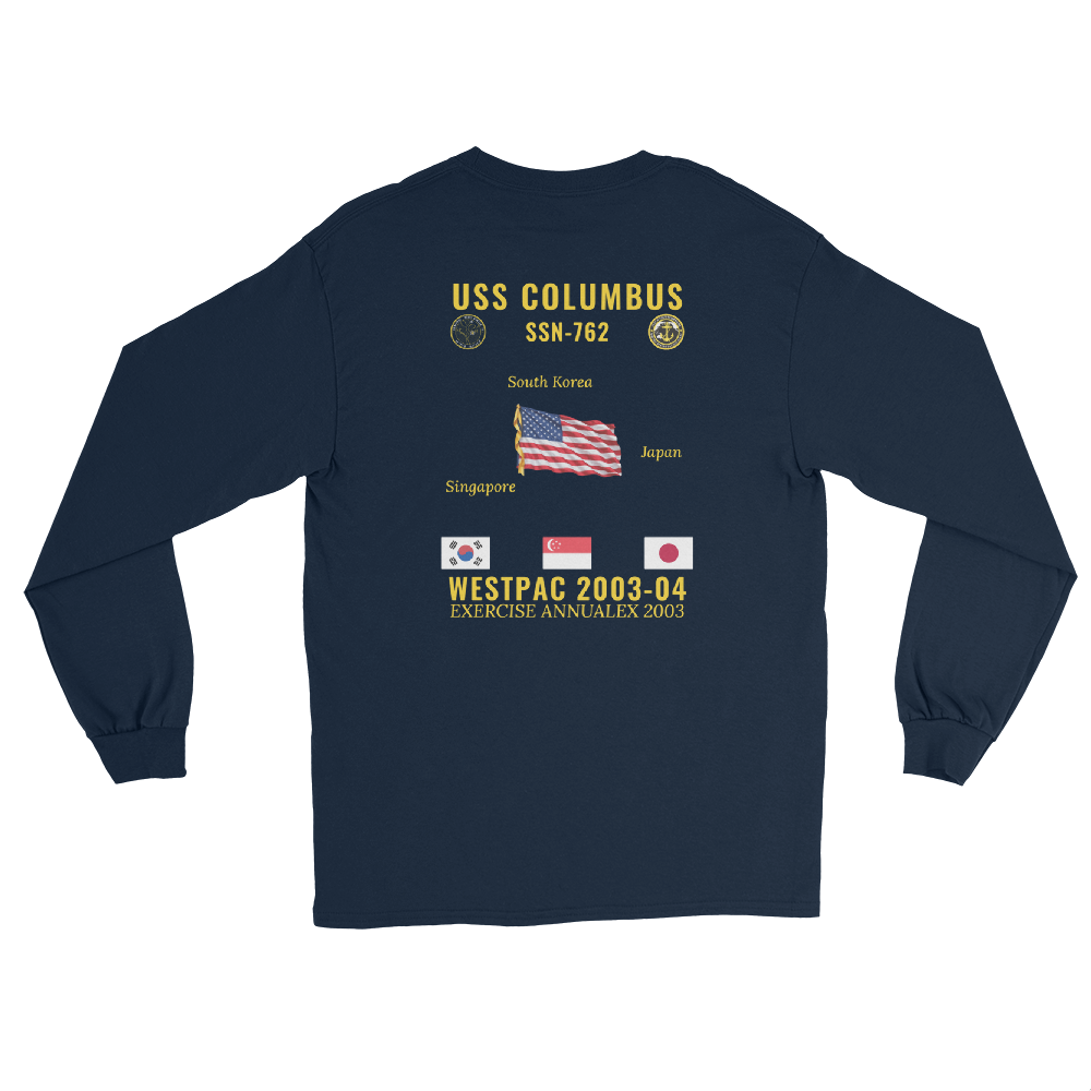 USS Columbus (SSN-762) 2003-04 WestPac Long Sleeve Cruise Shirt