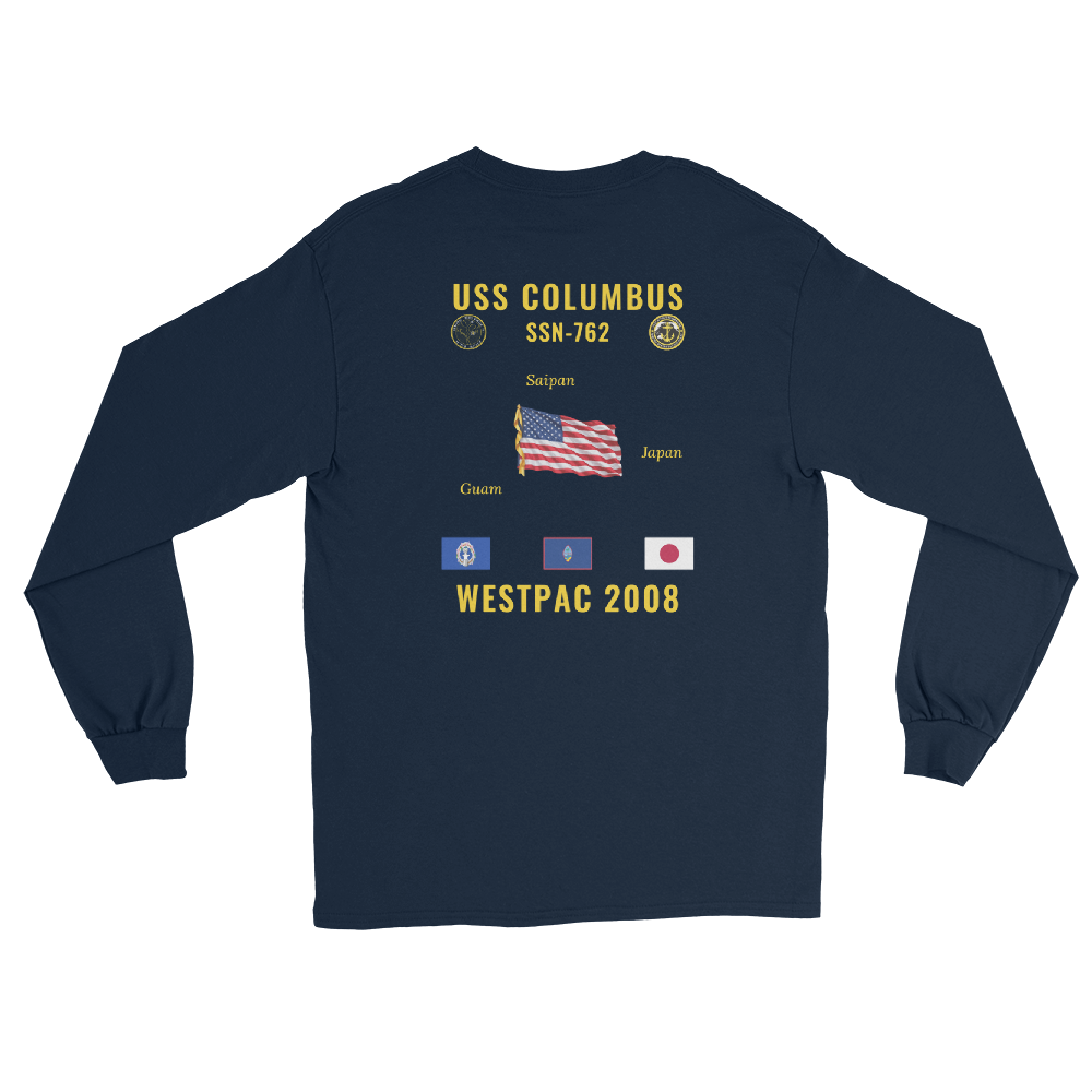 USS Columbus (SSN-762) 2008 WestPac Long Sleeve Cruise Shirt