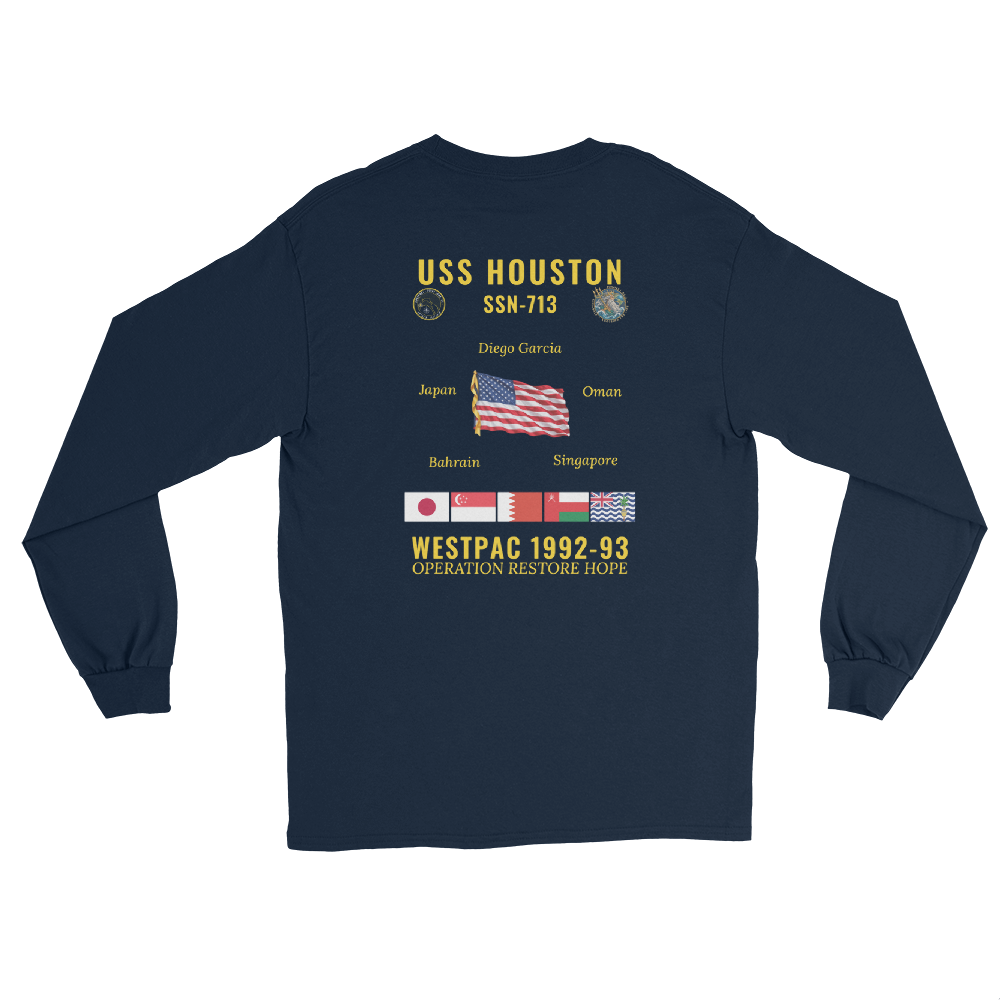 USS Houston (SSN-713) 1992-93 WestPac Long Sleeve Cruise Shirt