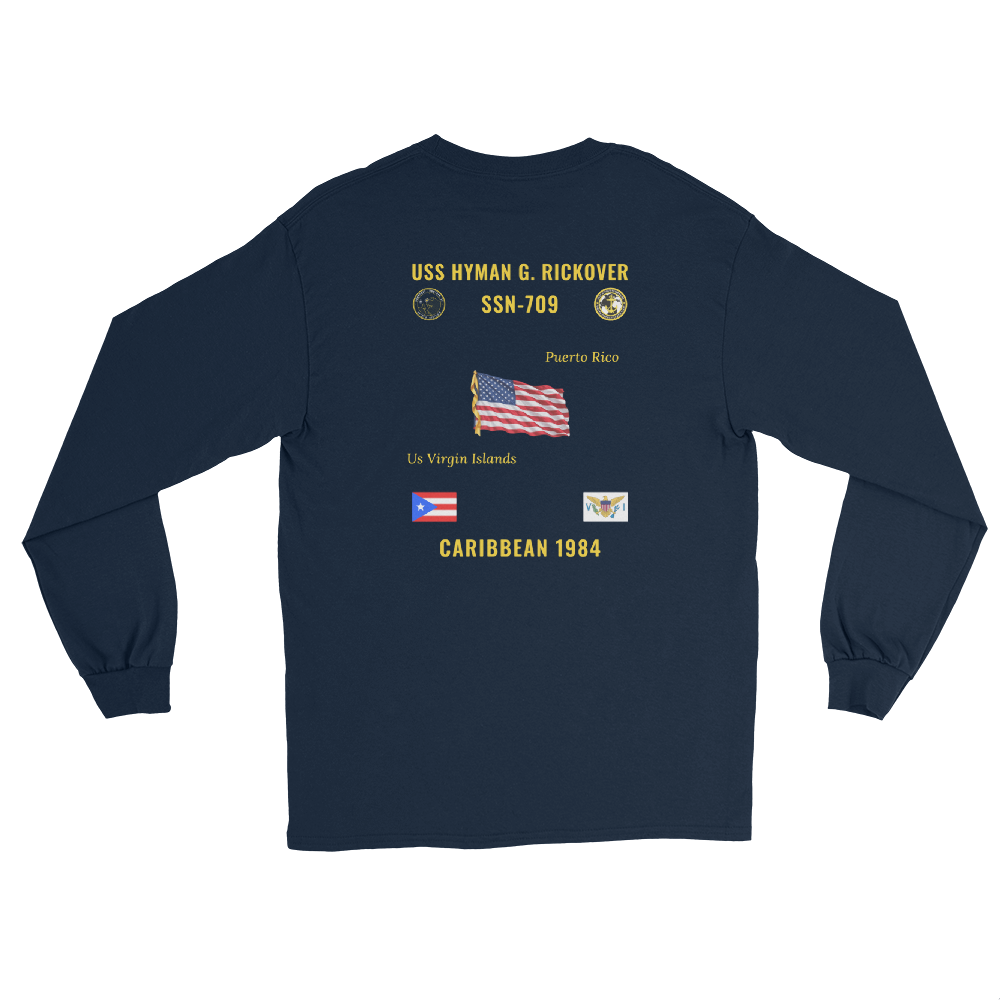 USS Hyman G. Rickover (SSN-709) 1984 Caribbean Long Sleeve Cruise Shirt