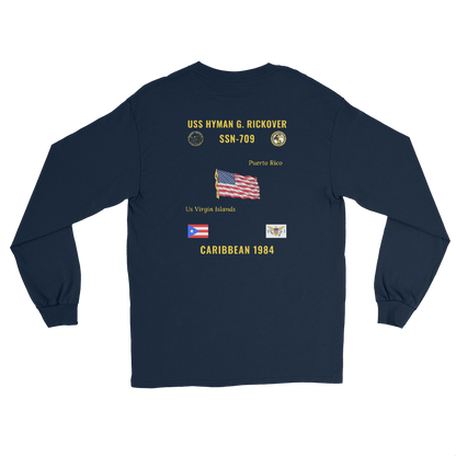USS Hyman G. Rickover (SSN-709) 1984 Caribbean Long Sleeve Cruise Shirt