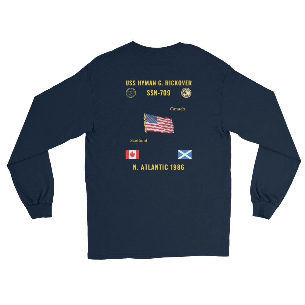 USS Hyman G. Rickover (SSN-709) 1986 N. Atlantic Long Sleeve Cruise Shirt