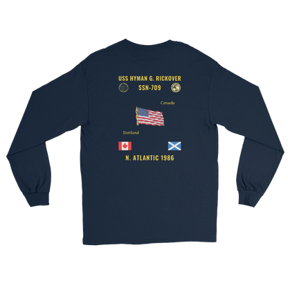 USS Hyman G. Rickover (SSN-709) 1986 N. Atlantic Long Sleeve Cruise Shirt