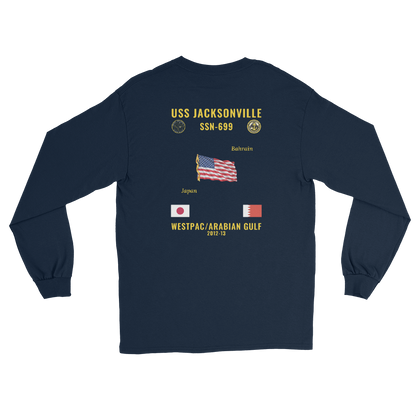 USS Jacksonville (SSN-699) 2012-13 WestPac/Arabian Gulf Long Sleeve Cruise Shirt