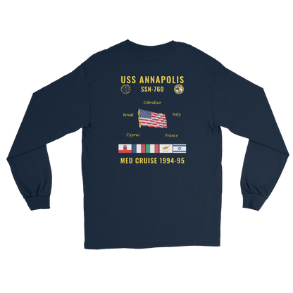 USS Annapolis (SSN-760) 1994-95 Med Long Sleeve Cruise Shirt