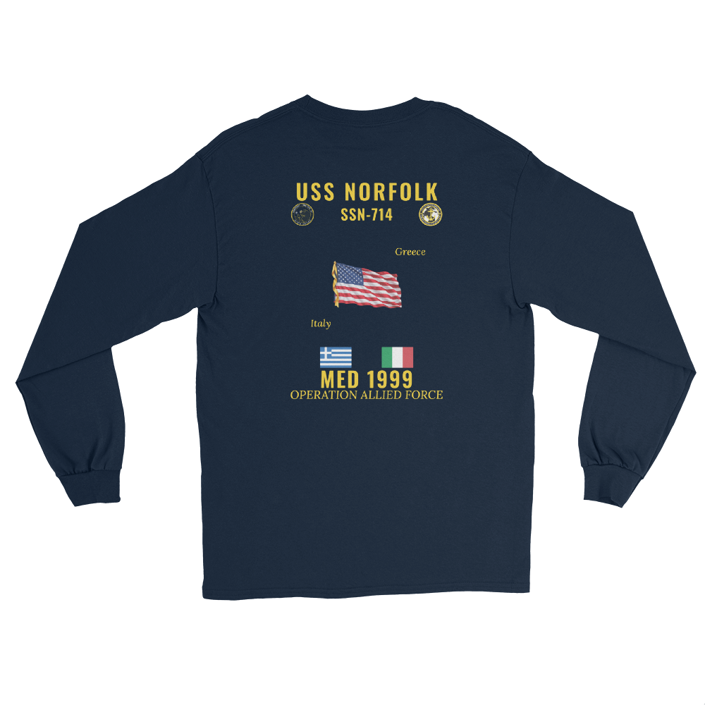 USS Norfolk (SSN-714) 1999 Med Long Sleeve Cruise Shirt