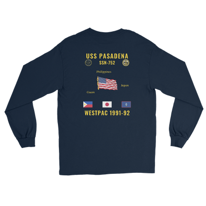 USS Pasadena (SSN-752) 1991-92 WestPac Long Sleeve Cruise Shirt