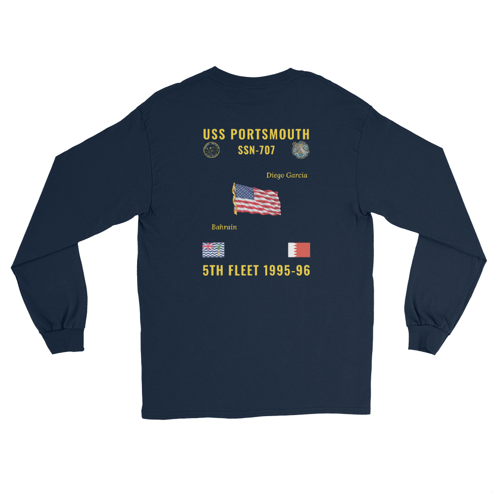 USS Portsmouth (SSN-707) 1995-96 5th Fleet Long Sleeve Cruise Shirt