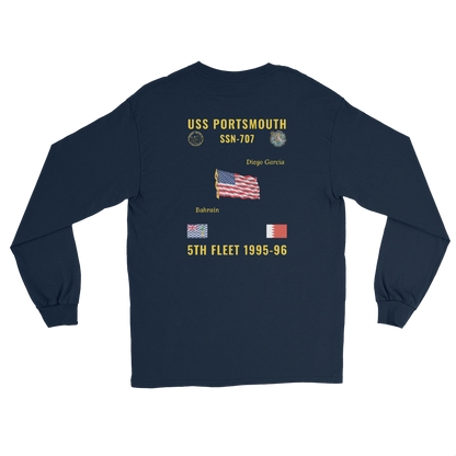 USS Portsmouth (SSN-707) 1995-96 5th Fleet Long Sleeve Cruise Shirt