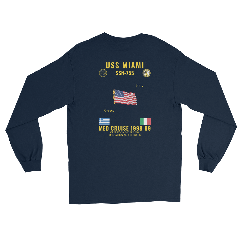 USS Miami (SSN-755) 1998-99 Med Long Sleeve Cruise Shirt
