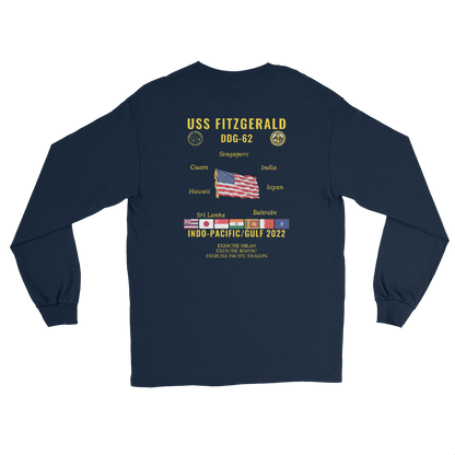 USS Fitzgerald (DDG-62) 2022 Indo-pacific/Gulf Long Sleeve Cruise Shirt