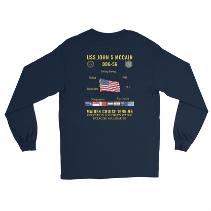 USS John S McCain (DDG-56) 1995-96 Maiden Long Sleeve Cruise Shirt