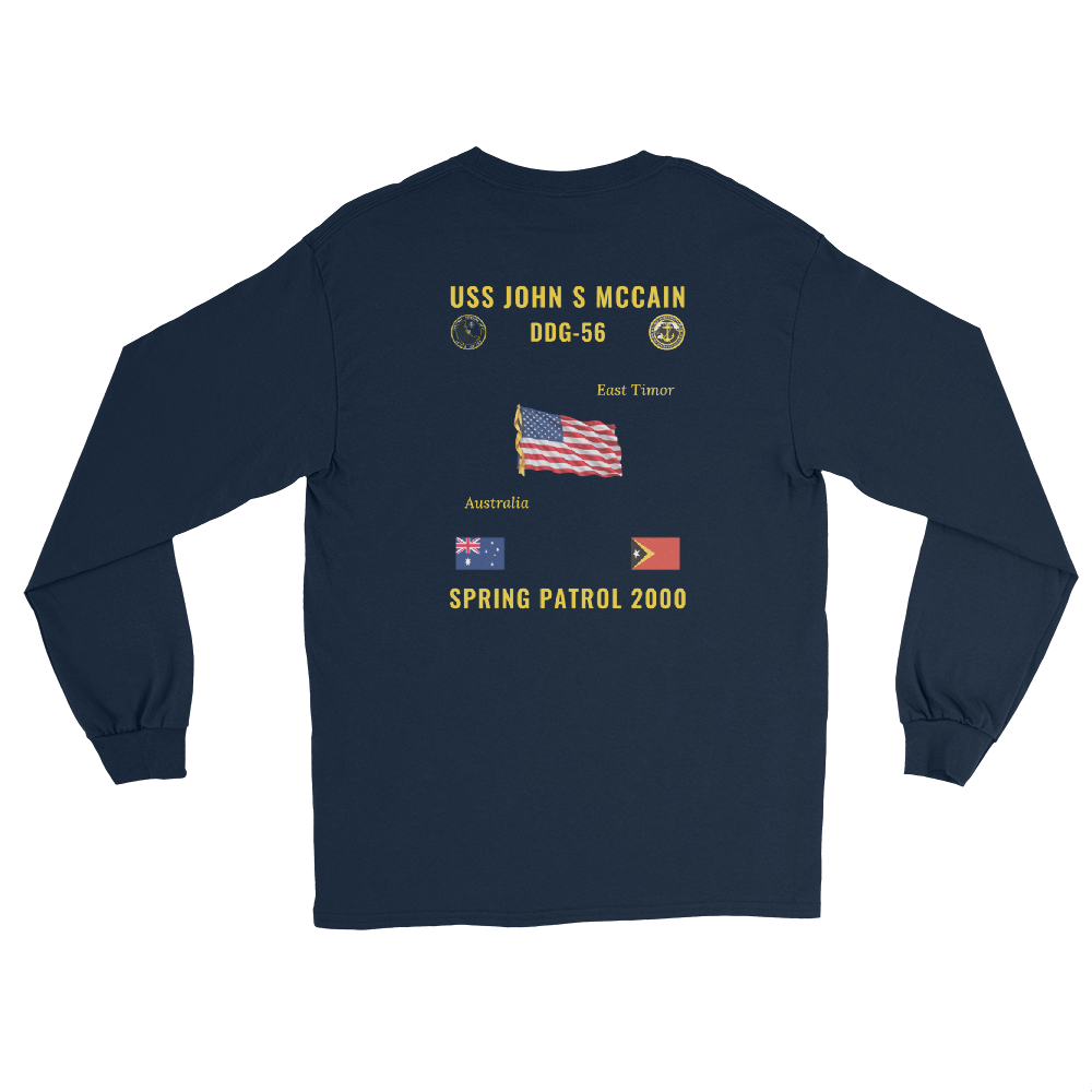 USS John S McCain (DDG-56) 2000 Spring Patrol Long Sleeve Cruise Shirt