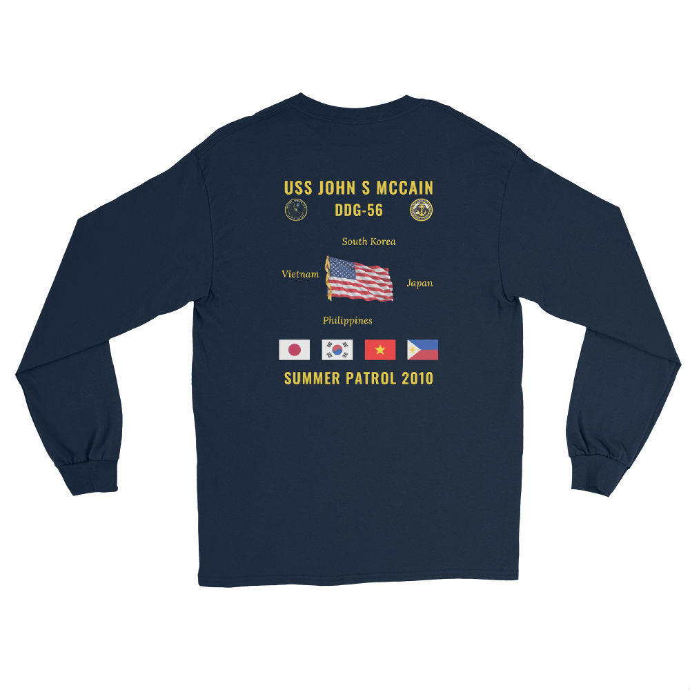 USS John S McCain (DDG-56) 2010 Summer Patrol Long Sleeve Cruise Shirt
