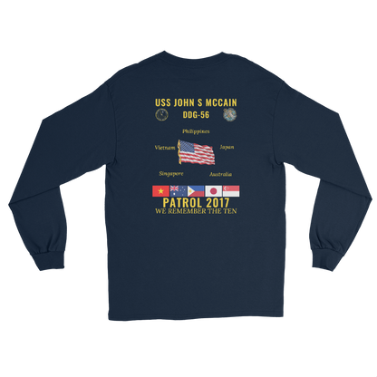 USS John S McCain (DDG-56) 2017 Patrol Long Sleeve Cruise Shirt