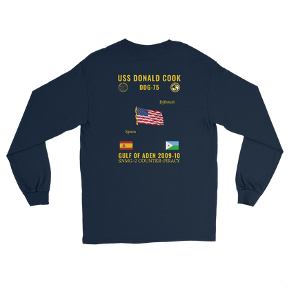 USS Donald Cook (DDG-75) 2009-10 Gulf Of Aden Long Sleeve Cruise Shirt