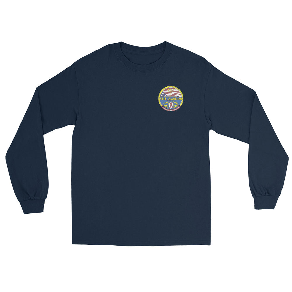USS Alabama (SSBN-731) Ship's Crest Long Sleeve Shirt – front view, navy
