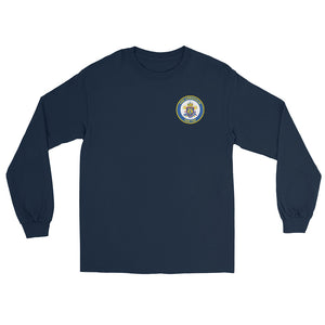 USS Annapolis (SSN-760) Ship's Crest Long Sleeve Shirt – front view, navy