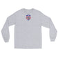 USS Portsmouth (SSN-707) Ship's Crest Long Sleeve Shirt – front view, grey