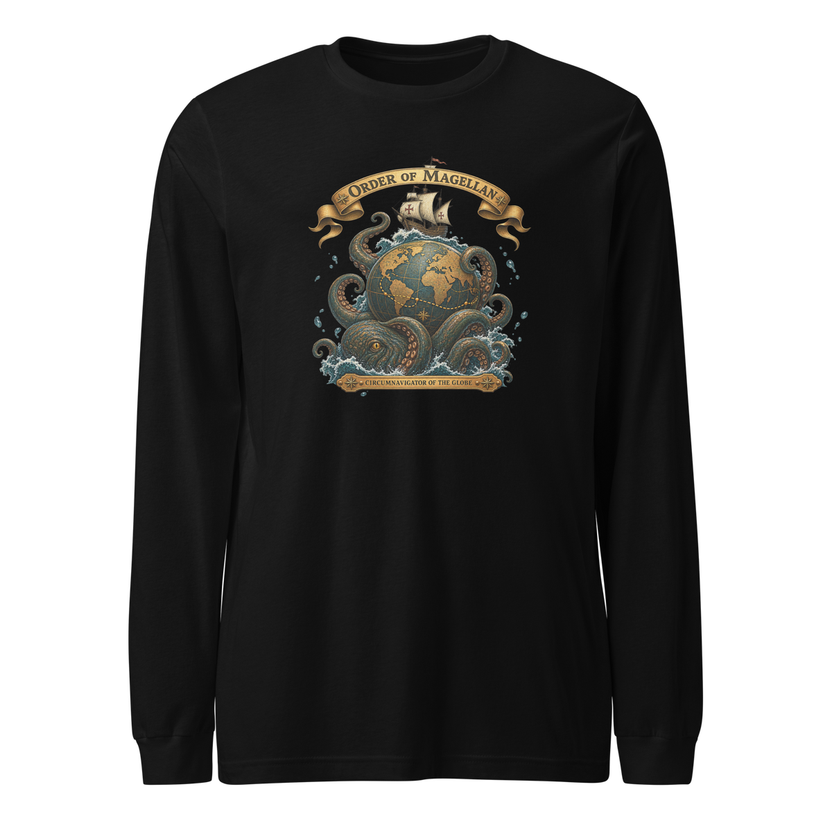 Circumnavigator (Kraken & Ship) Long Sleeve Shirt