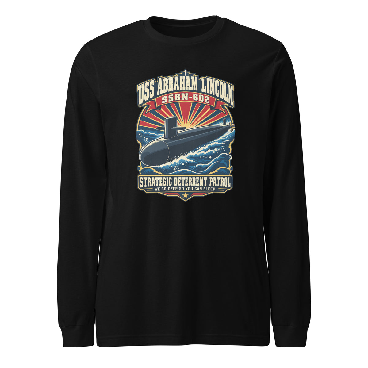 USS Abraham Lincoln (SSBN-602) Deterrent Patrol Long Sleeve Shirt - Design 3