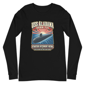 USS Alabama (SSBN-731) Deterrent Patrol Long Sleeve Shirt - Design 1