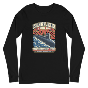 USS Andrew Jackson (SSBN-619) Deterrent Patrol Long Sleeve Shirt - Retro