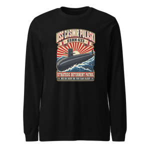 USS Casimir Pulaski (SSBN-633) Deterrent Patrol Long Sleeve Shirt - Retro