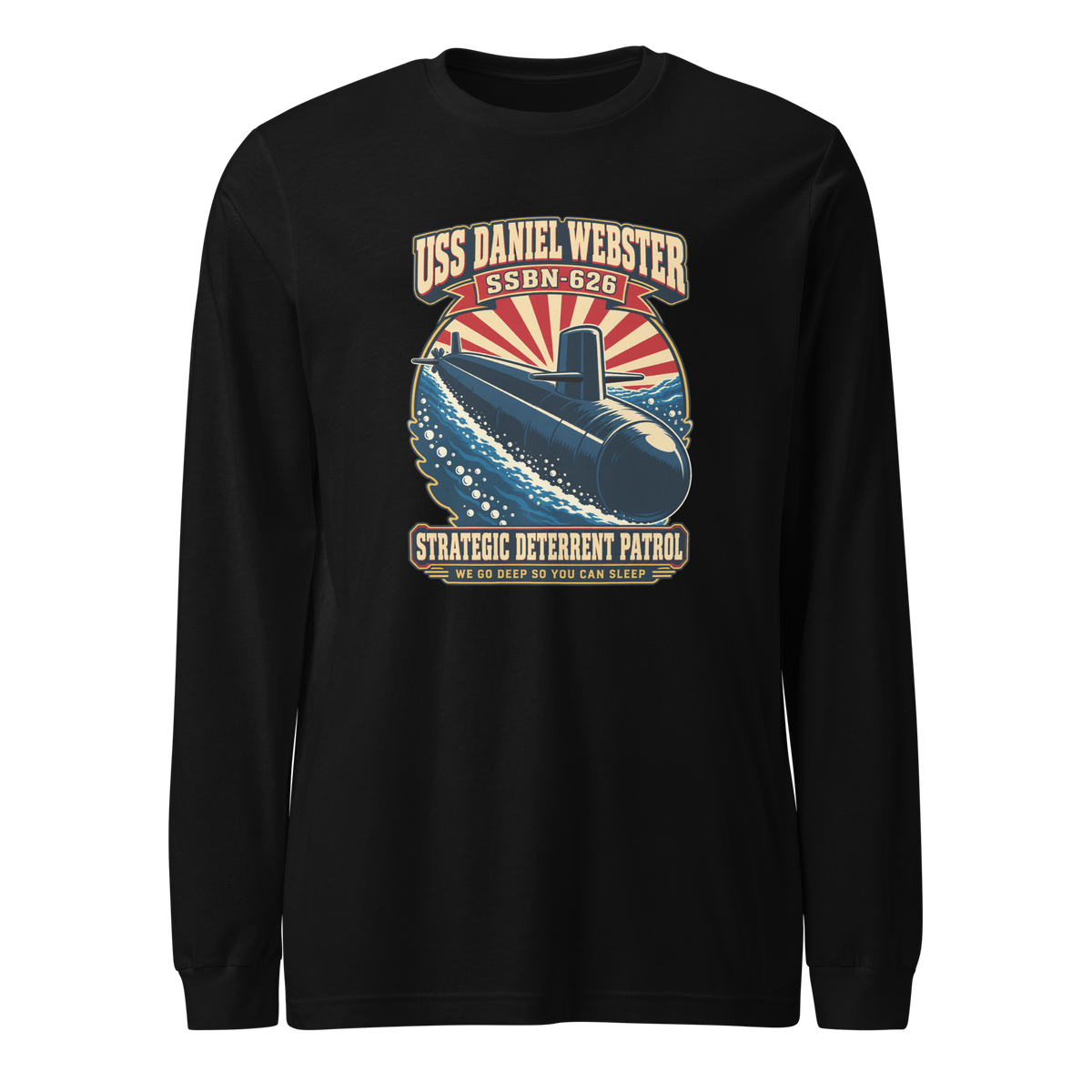 USS Daniel Webster (SSBN-626) Deterrent Patrol Long Sleeve Shirt - Retro