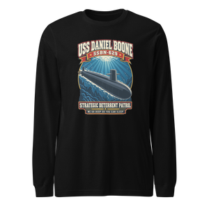 USS Daniel Boone (SSBN-629) Deterrent Patrol Long Sleeve Shirt - Retro