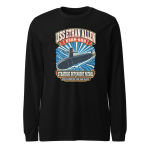 USS Ethan Allen (SSBN-608) Deterrent Patrol Long Sleeve Shirt - Retro