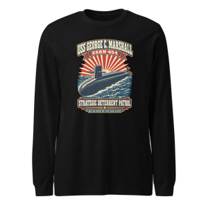 USS George C. Marshall (SSBN-654) Deterrent Patrol Long Sleeve Shirt - Retro