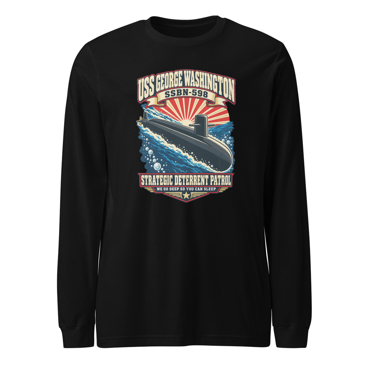 USS George Washington (SSBN-598) Deterrent Patrol Long Sleeve Shirt - Retro